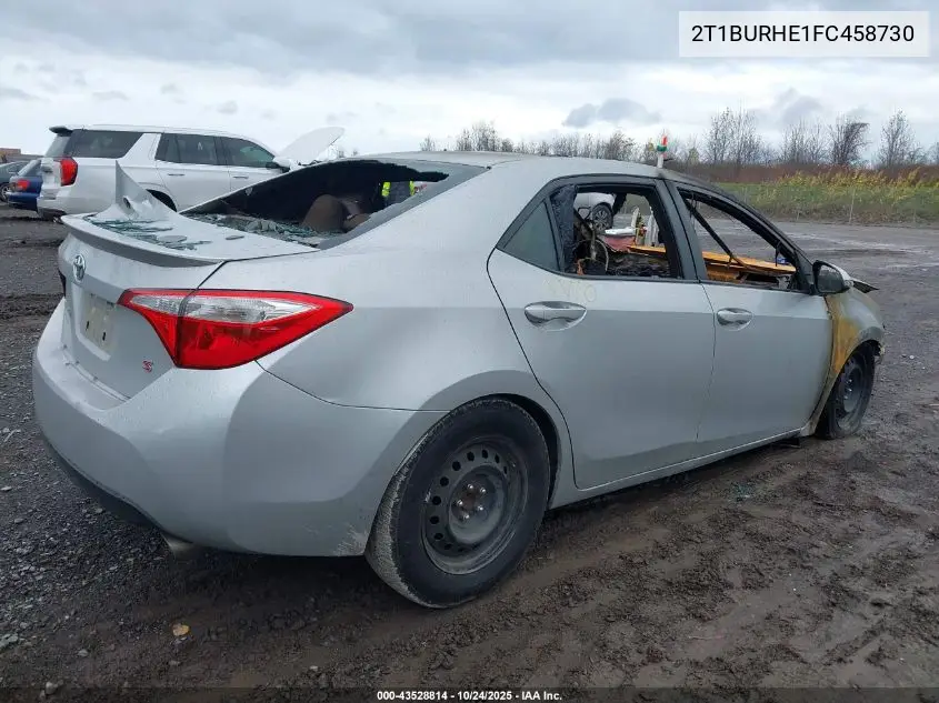 2T1BURHE1FC458730 2015 Toyota Corolla S