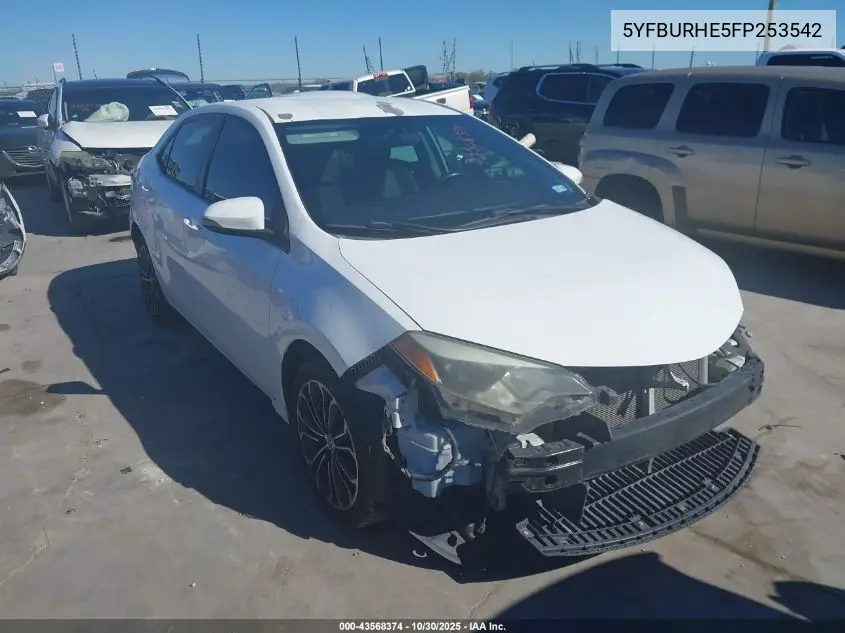 5YFBURHE5FP253542 2015 Toyota Corolla S Plus