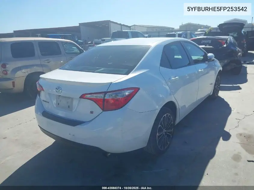 5YFBURHE5FP253542 2015 Toyota Corolla S Plus