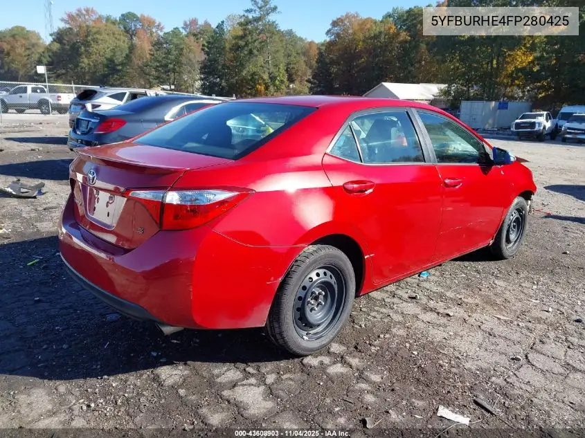5YFBURHE4FP280425 2015 Toyota Corolla S