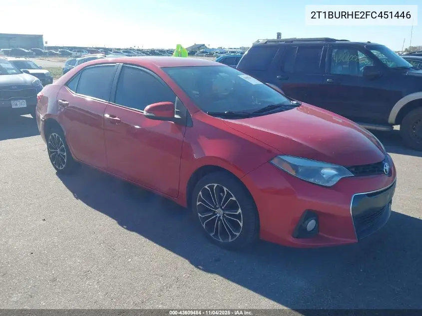 2T1BURHE2FC451446 2015 Toyota Corolla S Plus