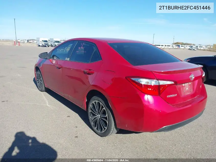 2T1BURHE2FC451446 2015 Toyota Corolla S Plus