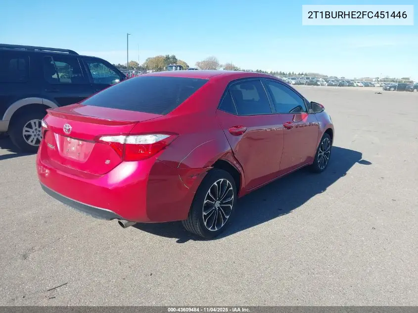 2T1BURHE2FC451446 2015 Toyota Corolla S Plus
