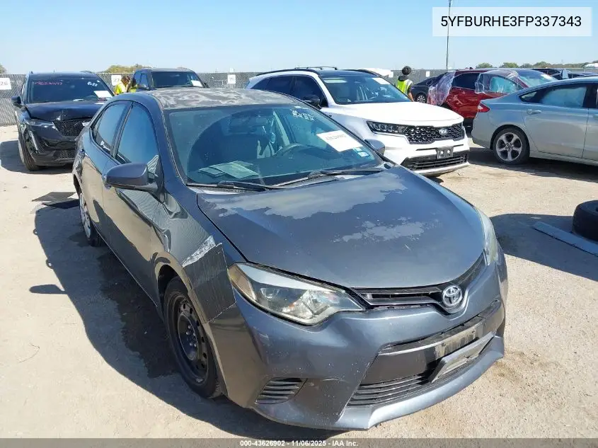 5YFBURHE3FP337343 2015 Toyota Corolla Le