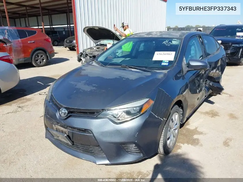5YFBURHE3FP337343 2015 Toyota Corolla Le
