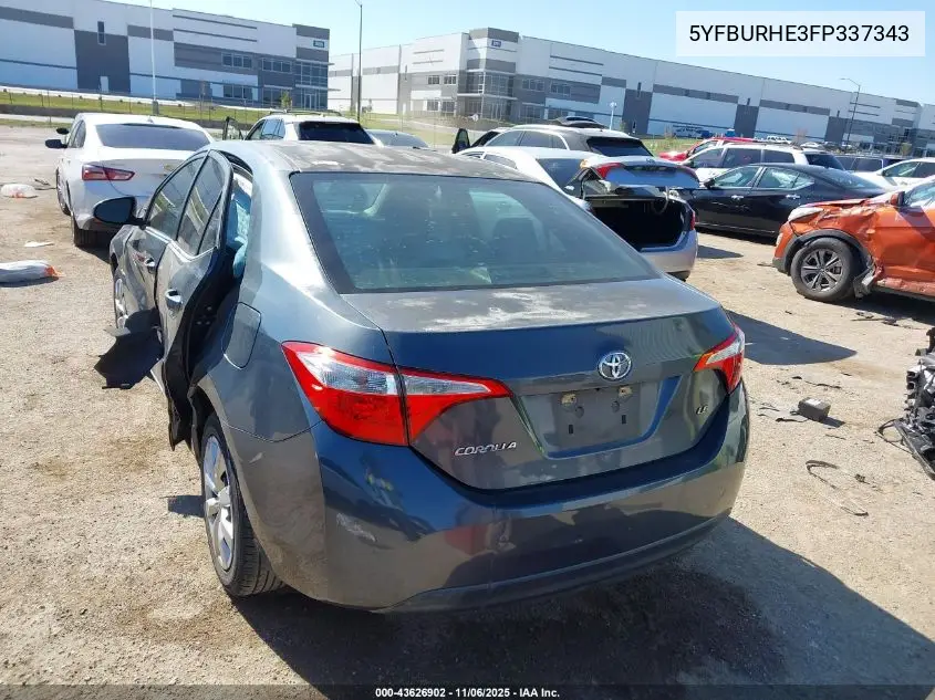 5YFBURHE3FP337343 2015 Toyota Corolla Le