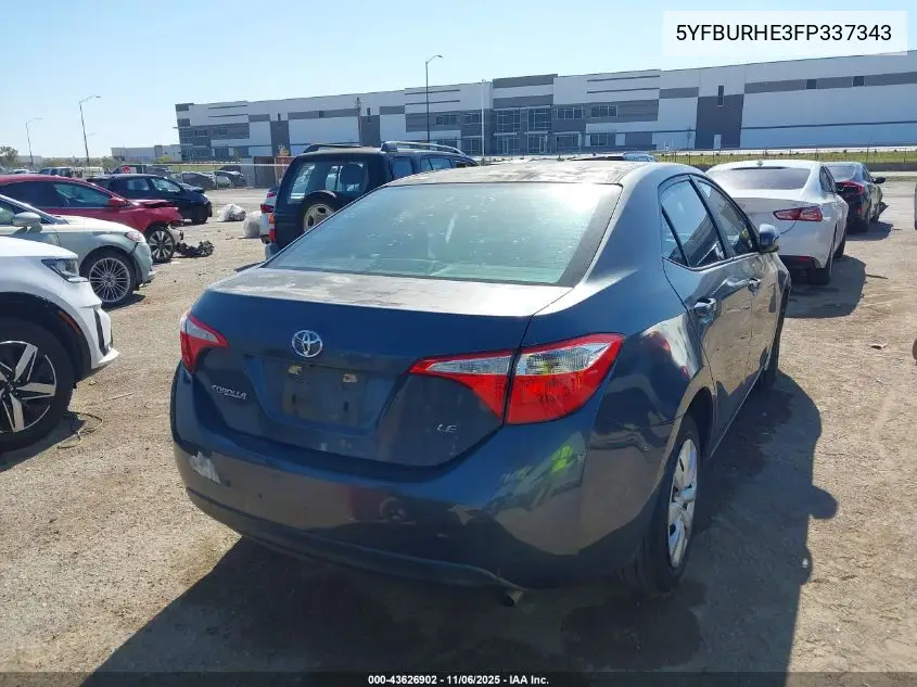 5YFBURHE3FP337343 2015 Toyota Corolla Le