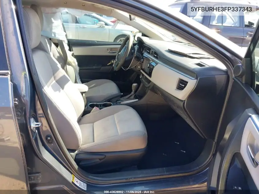 5YFBURHE3FP337343 2015 Toyota Corolla Le