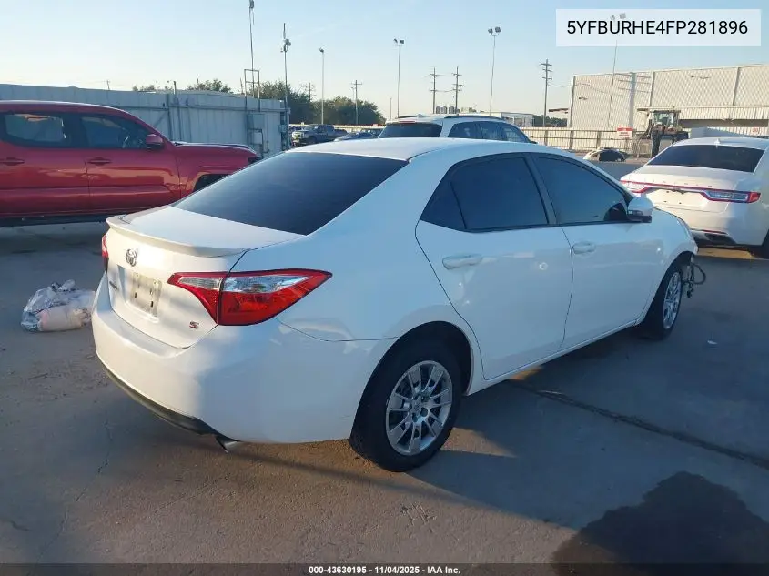 5YFBURHE4FP281896 2015 Toyota Corolla S