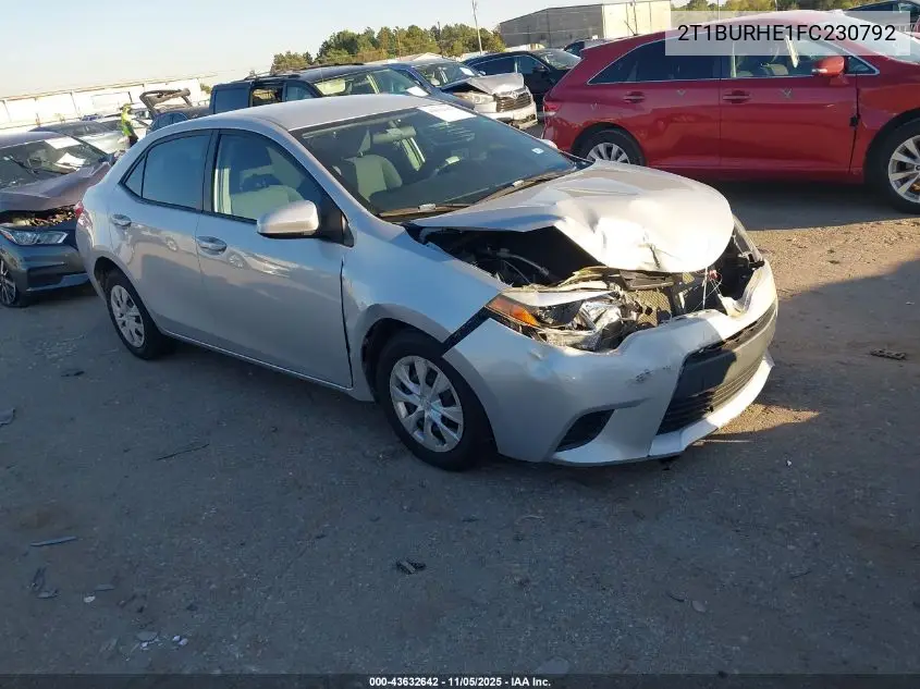2T1BURHE1FC230792 2015 Toyota Corolla L