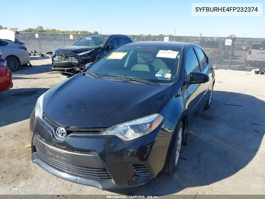 5YFBURHE4FP232374 2015 Toyota Corolla Le