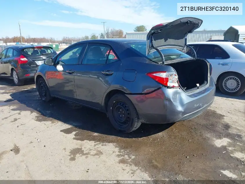 2T1BURHE3FC320140 2015 Toyota Corolla Le