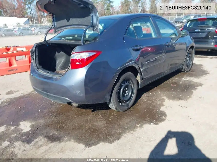 2T1BURHE3FC320140 2015 Toyota Corolla Le