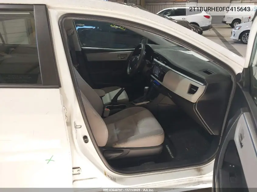 2T1BURHE0FC415643 2015 Toyota Corolla Le