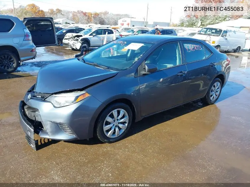 2T1BURHE1FC455083 2015 Toyota Corolla Le
