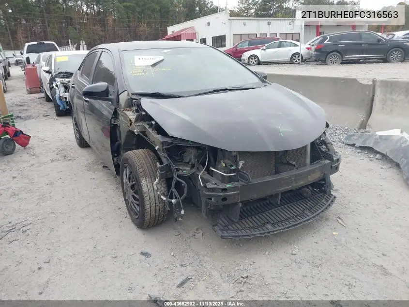 2T1BURHE0FC316563 2015 Toyota Corolla Le