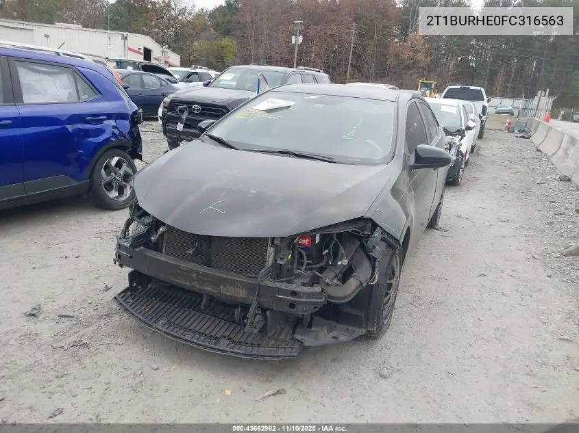 2T1BURHE0FC316563 2015 Toyota Corolla Le
