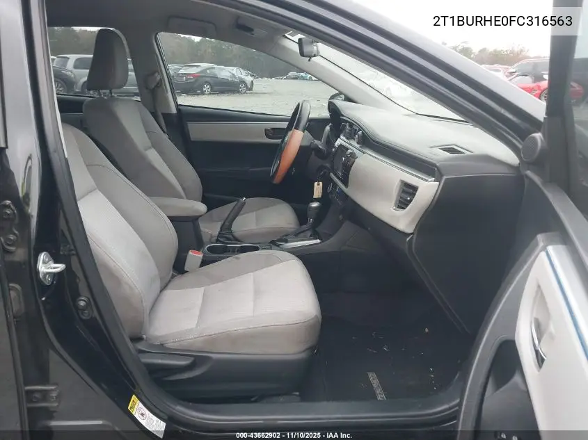 2T1BURHE0FC316563 2015 Toyota Corolla Le