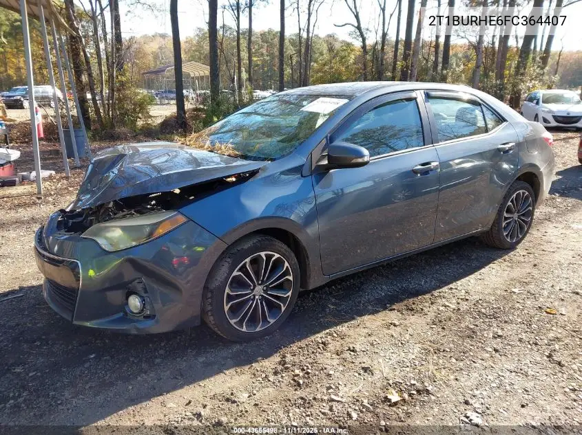 2T1BURHE6FC364407 2015 Toyota Corolla S Plus