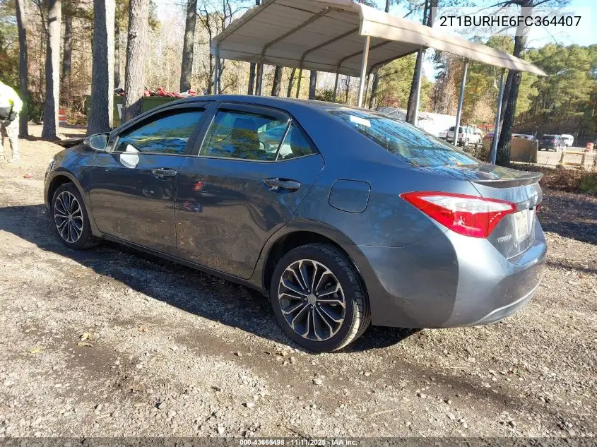 2T1BURHE6FC364407 2015 Toyota Corolla S Plus