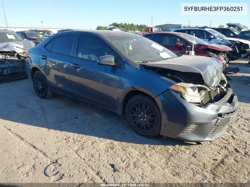 5YFBURHE3FP360251 2015 Toyota Corolla Le
