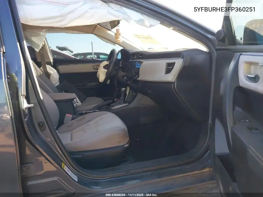 5YFBURHE3FP360251 2015 Toyota Corolla Le