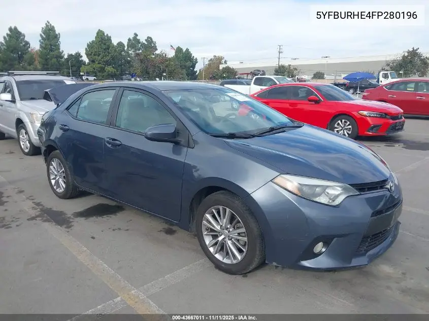 5YFBURHE4FP280196 2015 Toyota Corolla Le Plus