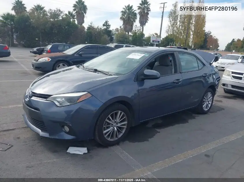 5YFBURHE4FP280196 2015 Toyota Corolla Le Plus
