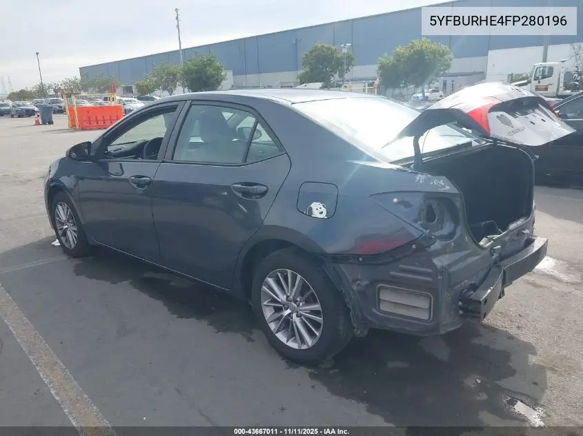 5YFBURHE4FP280196 2015 Toyota Corolla Le Plus