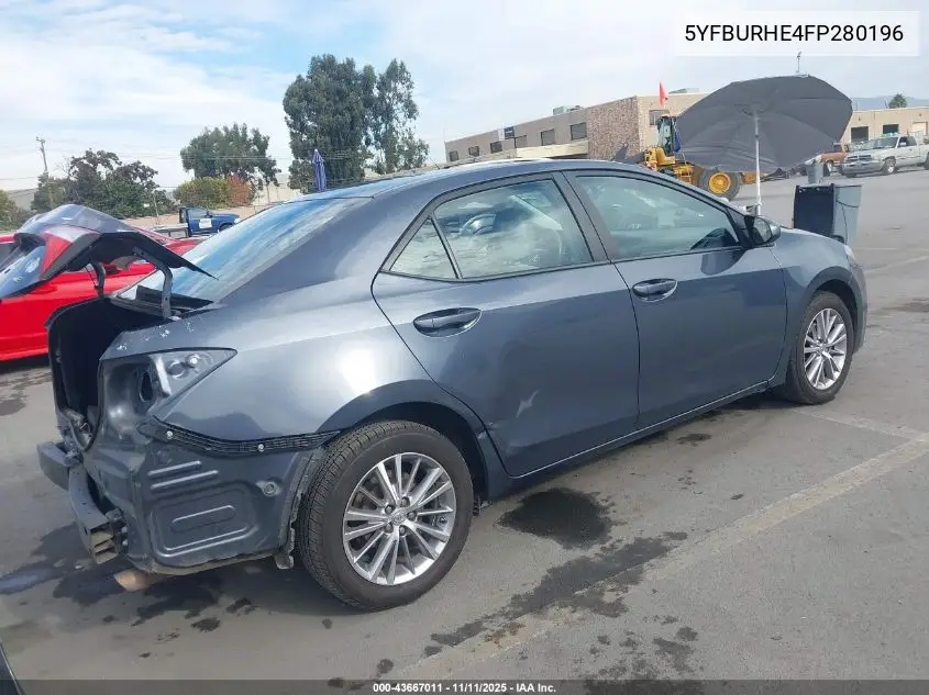 5YFBURHE4FP280196 2015 Toyota Corolla Le Plus