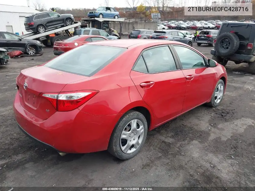2T1BURHE0FC428716 2015 Toyota Corolla Le