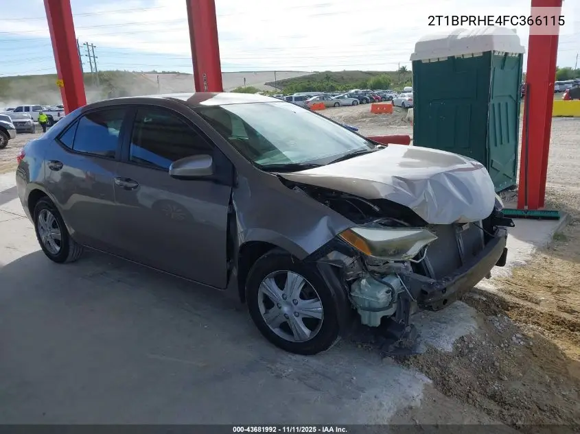2T1BPRHE4FC366115 2015 Toyota Corolla Le Eco
