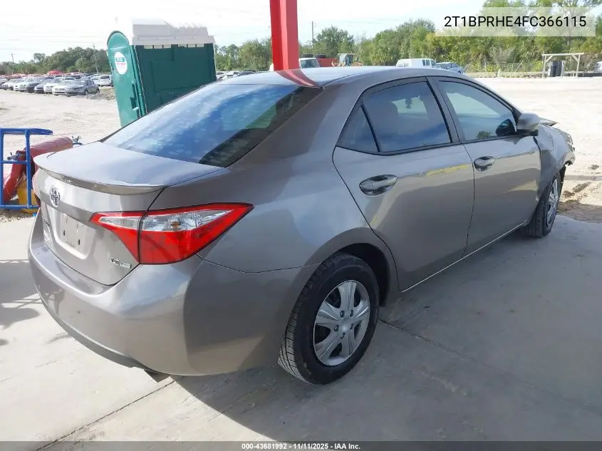 2T1BPRHE4FC366115 2015 Toyota Corolla Le Eco