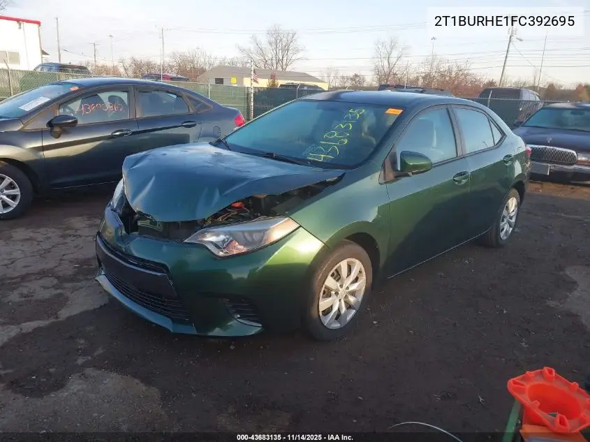 2T1BURHE1FC392695 2015 Toyota Corolla Le