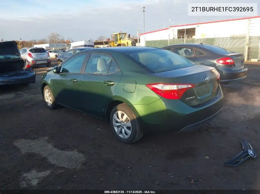 2T1BURHE1FC392695 2015 Toyota Corolla Le