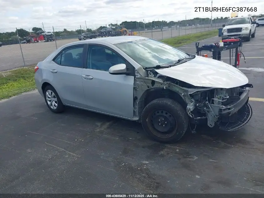 2T1BURHE6FC387668 2015 Toyota Corolla Le
