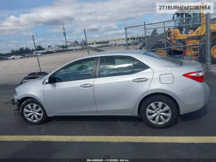 2T1BURHE6FC387668 2015 Toyota Corolla Le