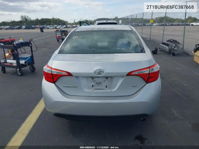 2T1BURHE6FC387668 2015 Toyota Corolla Le