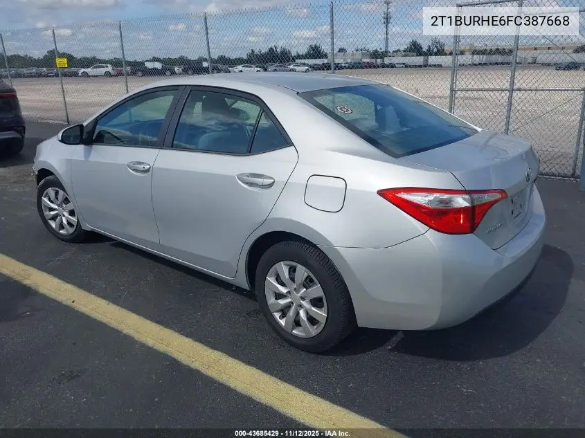 2T1BURHE6FC387668 2015 Toyota Corolla Le