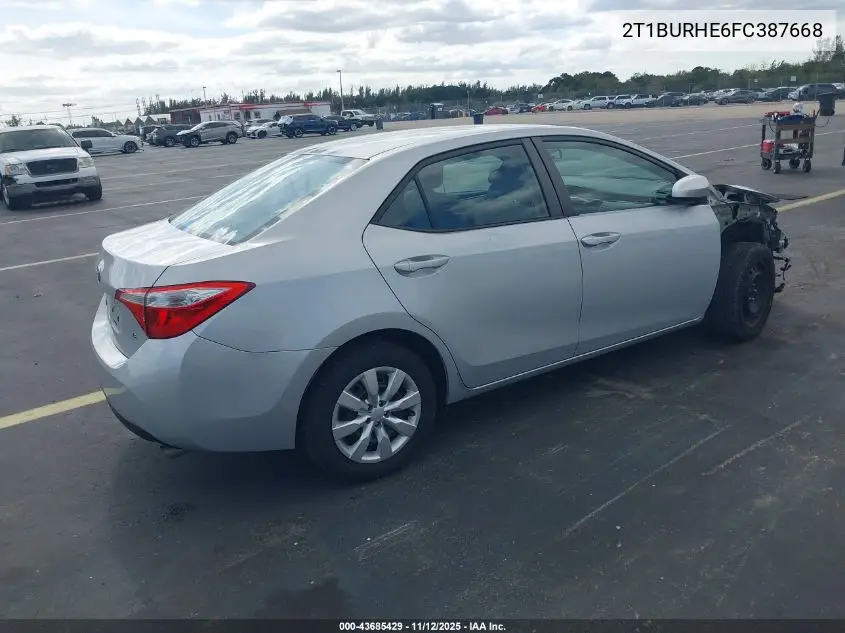 2T1BURHE6FC387668 2015 Toyota Corolla Le