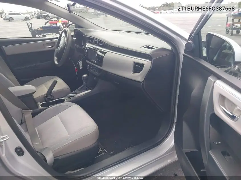 2T1BURHE6FC387668 2015 Toyota Corolla Le