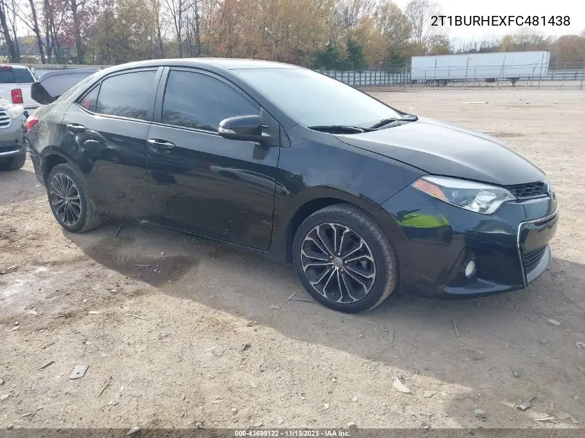 2T1BURHEXFC481438 2015 Toyota Corolla S Plus