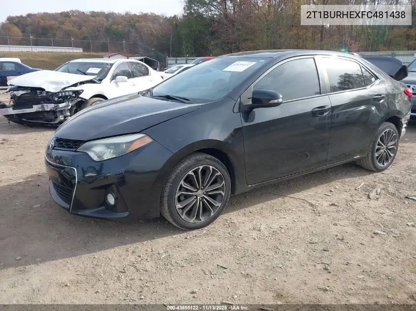 2T1BURHEXFC481438 2015 Toyota Corolla S Plus