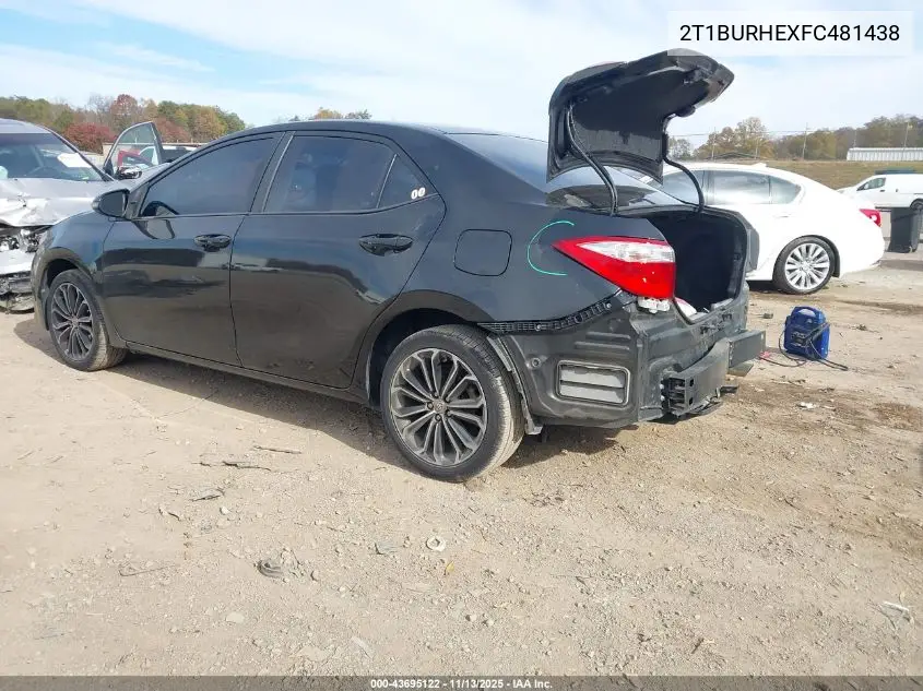 2T1BURHEXFC481438 2015 Toyota Corolla S Plus