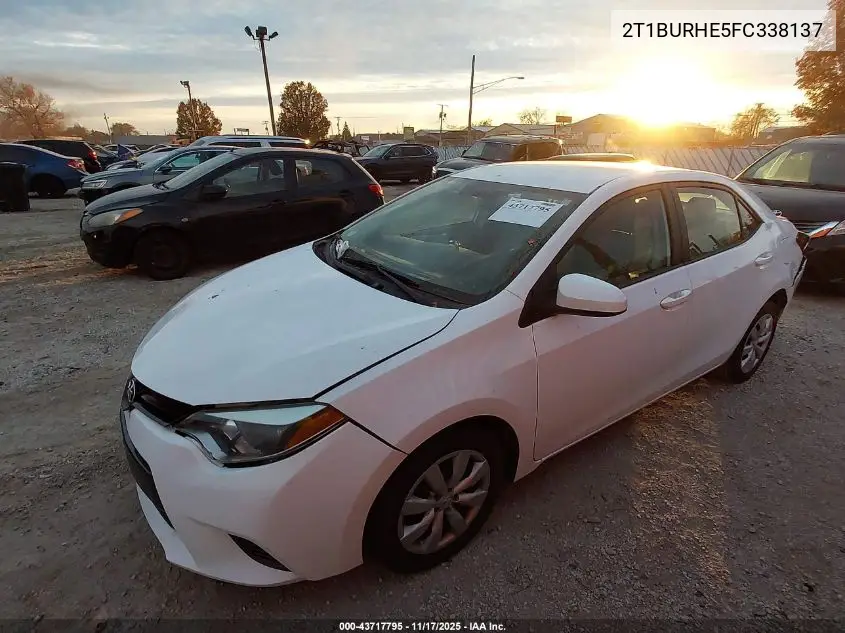 2T1BURHE5FC338137 2015 Toyota Corolla Le