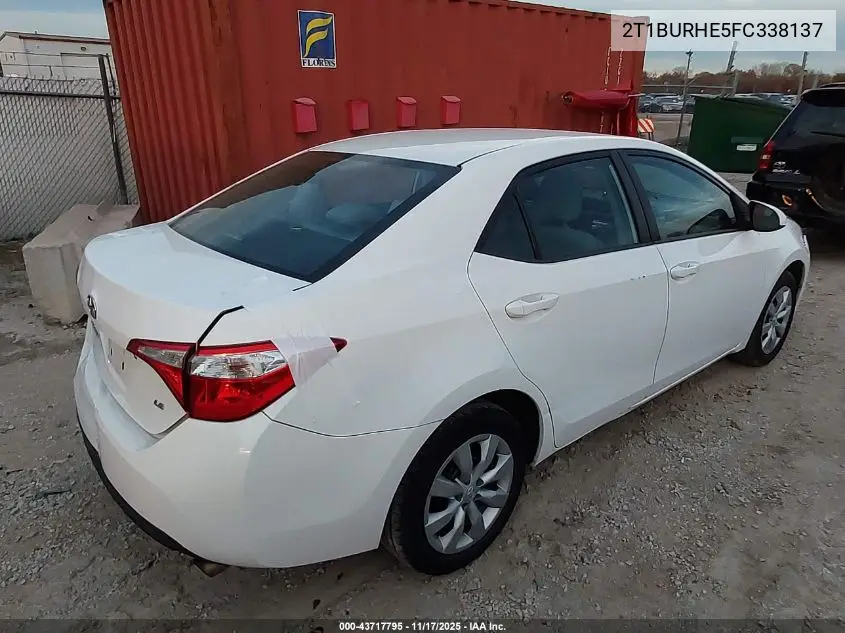 2T1BURHE5FC338137 2015 Toyota Corolla Le
