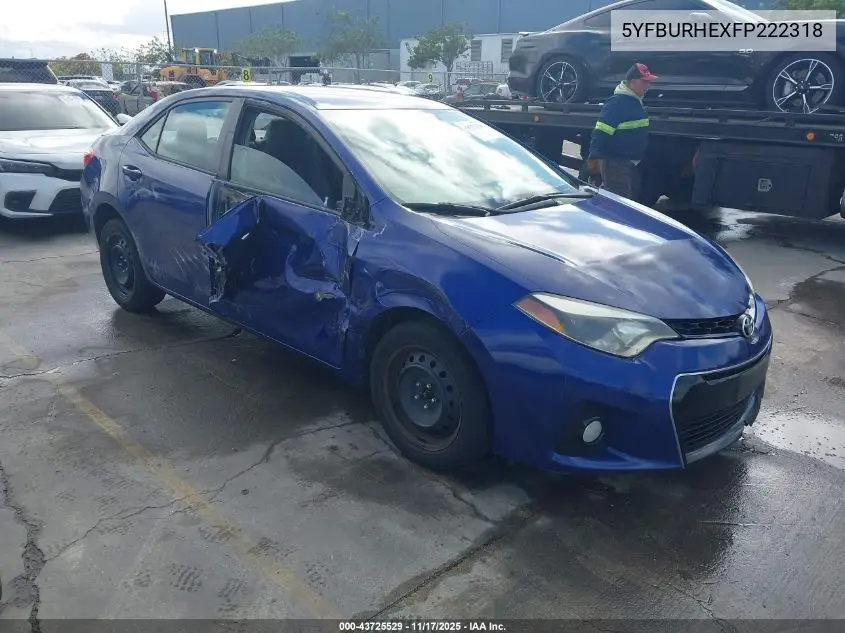 5YFBURHEXFP222318 2015 Toyota Corolla S