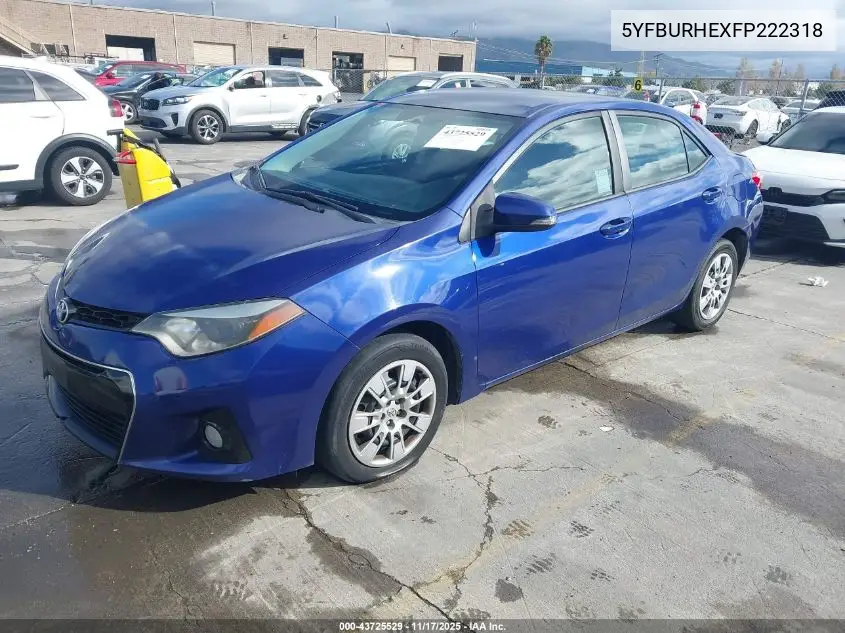 5YFBURHEXFP222318 2015 Toyota Corolla S