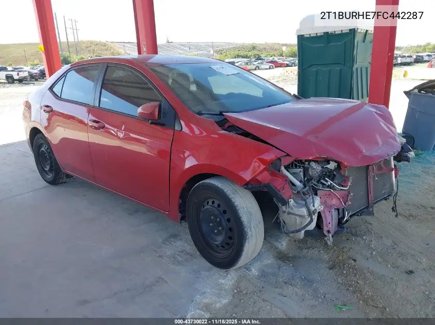 2T1BURHE7FC442287 2015 Toyota Corolla Le