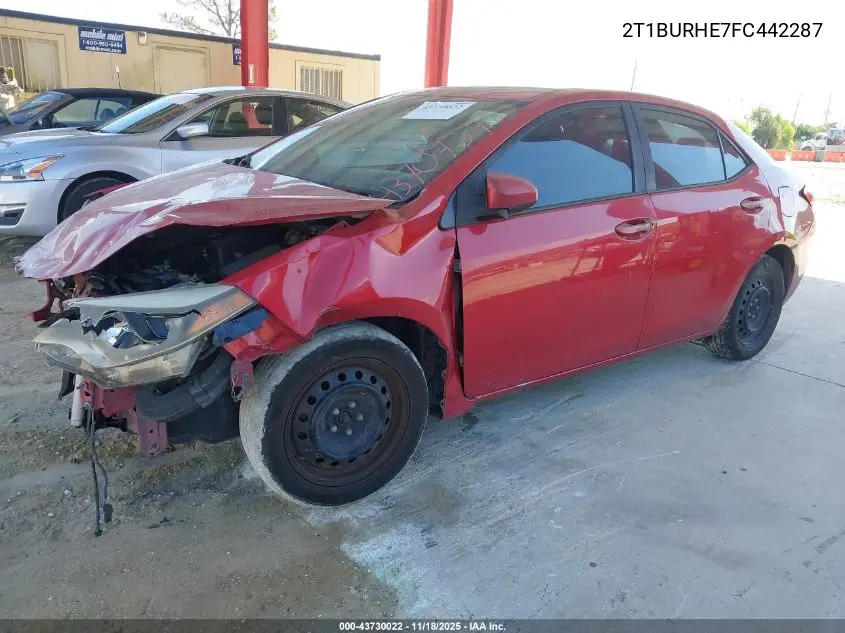 2T1BURHE7FC442287 2015 Toyota Corolla Le